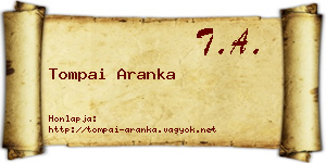 Tompai Aranka névjegykártya